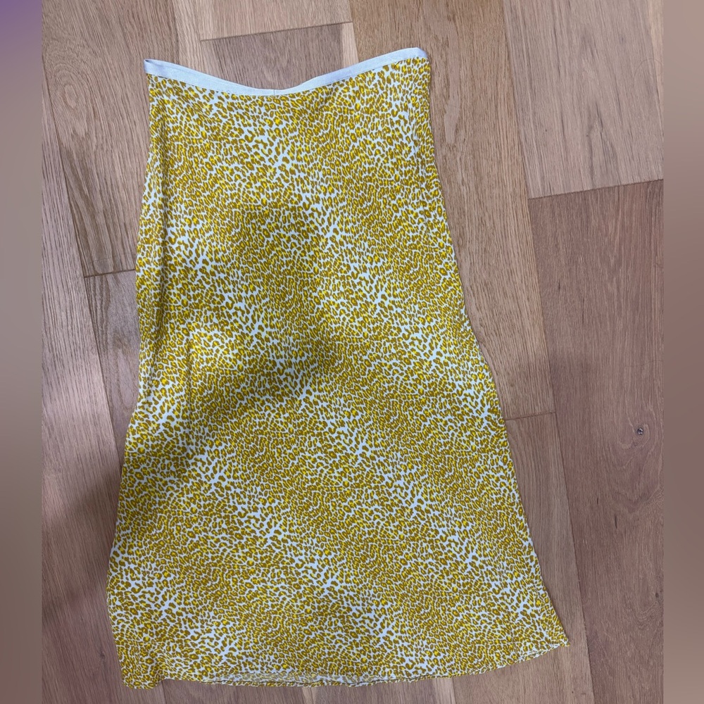 Diane Von Furstenberg Yellow and White A-Line Skirt